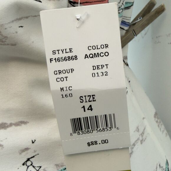 NWT Leslie Fay Venice Gondula Boat White Sleeveless Knee Length Shift Dress 14 - Picture 14 of 17